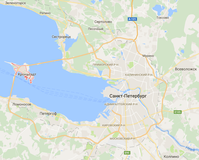 Поездка через Кронштадт