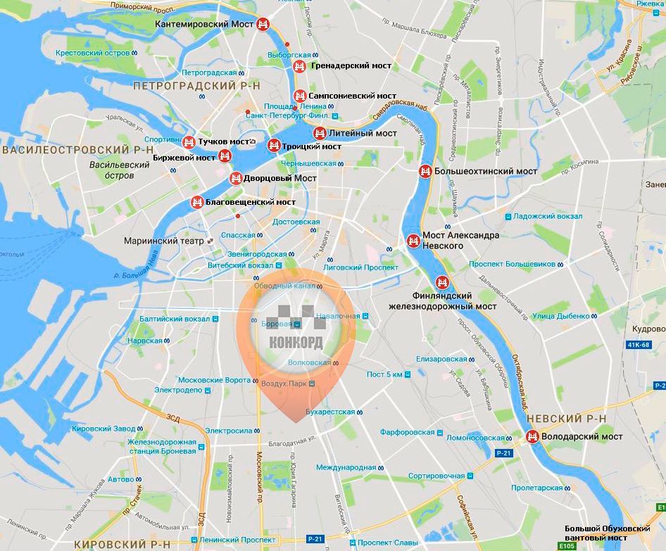 razvodnye mosty v spb map